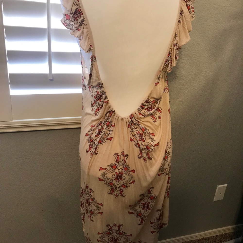 Free People Low Back Tan Dress Size Small